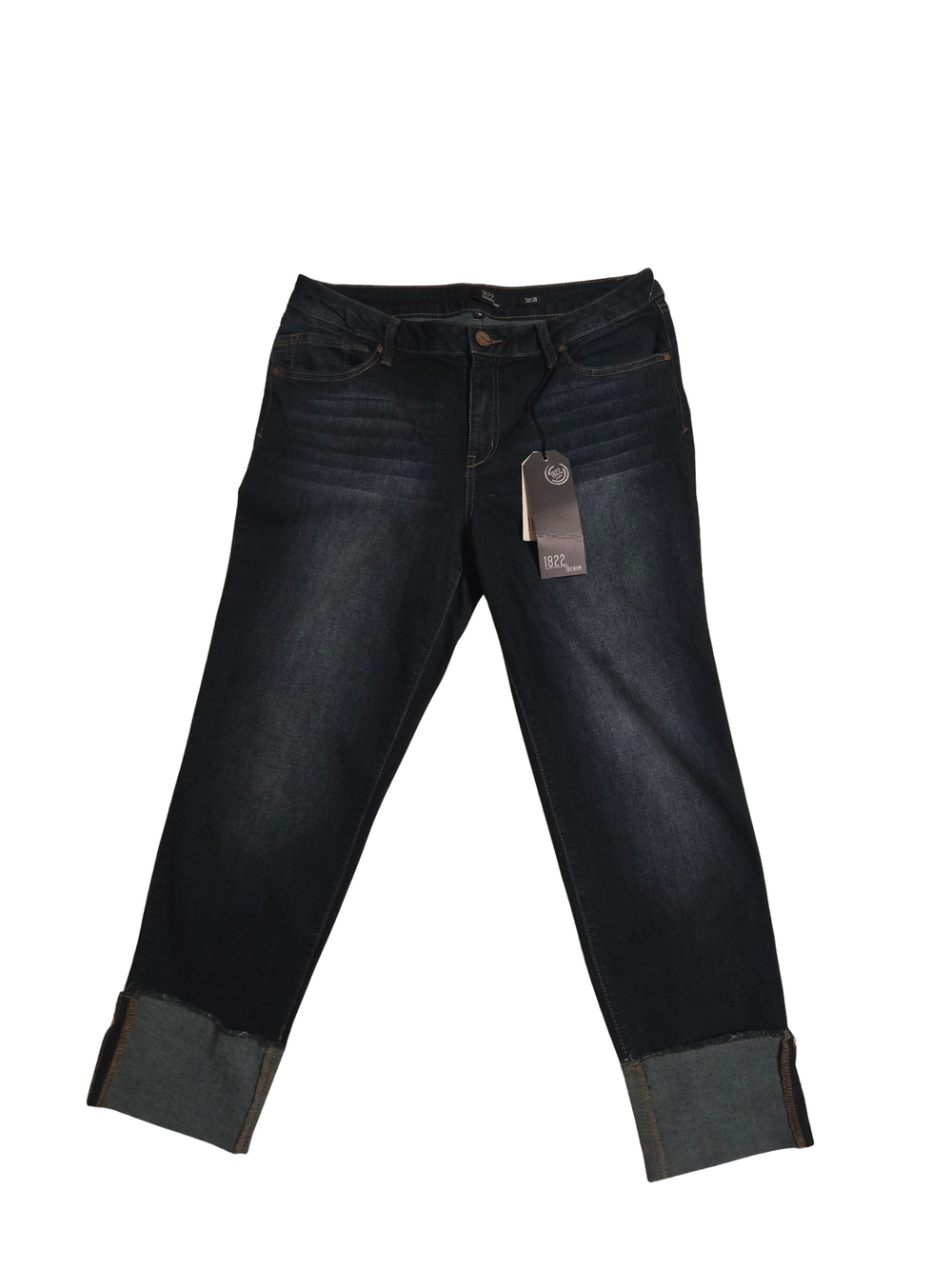 1822 Brand Taylor Dark Blue Cuffed Women's Ankle Jeans NWT